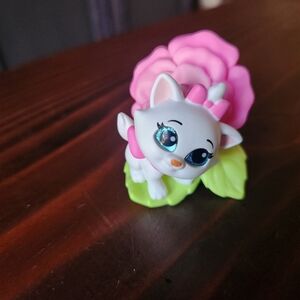Disney Pink and White Cat Figurine with Flower
